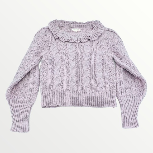 Loveshackfancy‎ Christina Alpaca Ruffle Collar Sweater Sz S - Picture 3 of 7